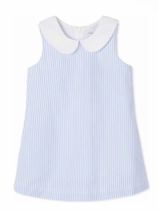 Classic Prep Other - Classic Prep Striped Seersucker Dress 4T Embroidery Sailboat Petal Collar